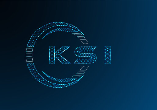 KSI low poly letter logo vector design. KSI lower poly logo design. Low poly logo.