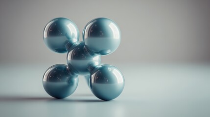 Abstract blue molecular structure in sci-fi style, symbolizing futuristic scientific exploration