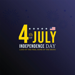 bold 4th of july independence day design with yellow text