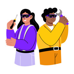 A flat style illustration showing it support