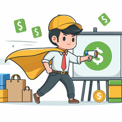 vector image of people doing sales promotion on plain white background