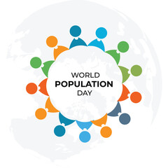 World Population Day: Symbolizing global unity and demographic awareness, a stylized illustration for World Population Day showcases a diverse assembly of figures intertwined.
