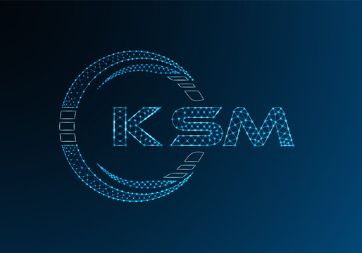 KSM low poly letter logo vector design. KSM lower poly logo design. Low poly logo.