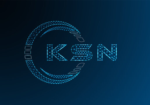 KSN low poly letter logo vector design. KSN lower poly logo design. Low poly logo.