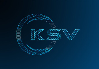 KSV low poly letter logo vector design. KSV lower poly logo design. Low poly logo.
