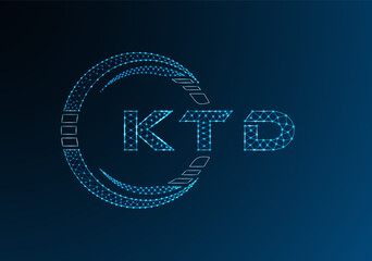 KTD low poly letter logo vector design. KTD lower poly logo design. Low poly logo.
