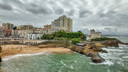 Beautiful coast of Biarritz, France, on the Bay of Biscay