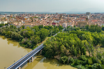 Aerial view of Logrono city in La Rioja, Spain