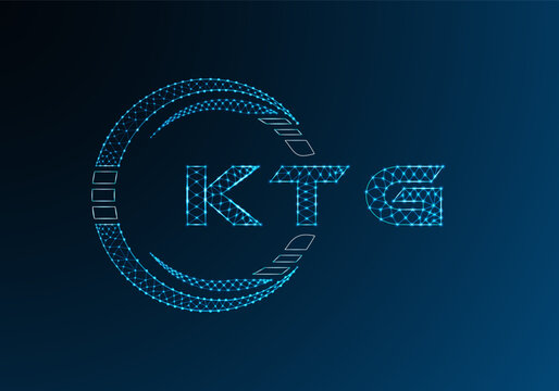 KTG low poly letter logo vector design. KTG lower poly logo design. Low poly logo.