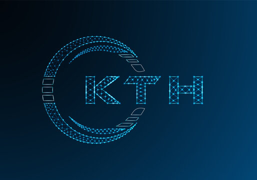 KTH low poly letter logo vector design. KTH lower poly logo design. Low poly logo.