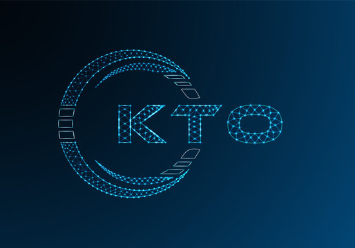 KTO low poly letter logo vector design. KTO lower poly logo design. Low poly logo.