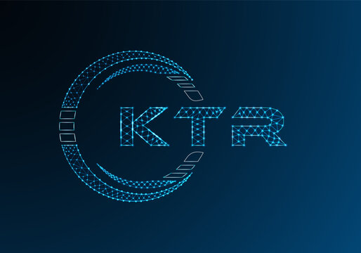 KTR low poly letter logo vector design. KTR lower poly logo design. Low poly logo.