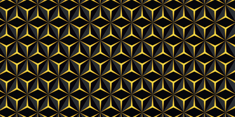 Geometric seamless pattern with gold and colorful elements. Luxury background. Ornamental wallpaper detail of mosaic. Art Deco invitation greeting Design. Vector illustration.