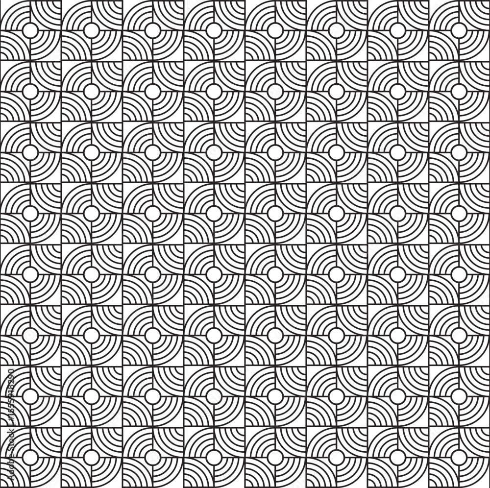 Fototapete Patten, Abstract White background with geomatic texture patten, Seamless gray pattern, Outlines of cubes, Hexagons and triangles pattern.