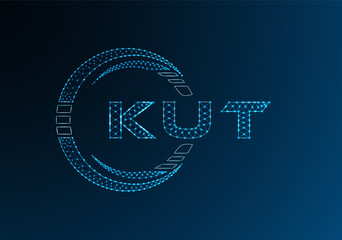 KUT low poly letter logo vector design. KUT lower poly logo design. Low poly logo.