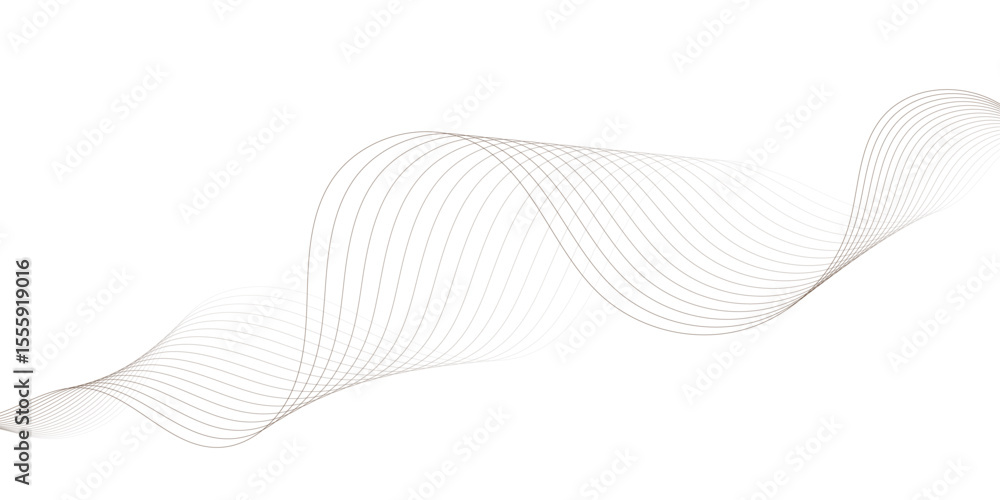 Poster modern grey brown wavy lines digital frequency track equalizer background. curved wave smooth stripe