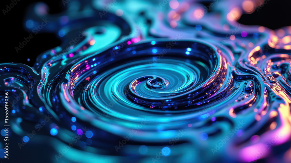 Aufkleber fluid motion. abstract ripples and swirling patterns create dynamic, organic forms. colorful, mesmer