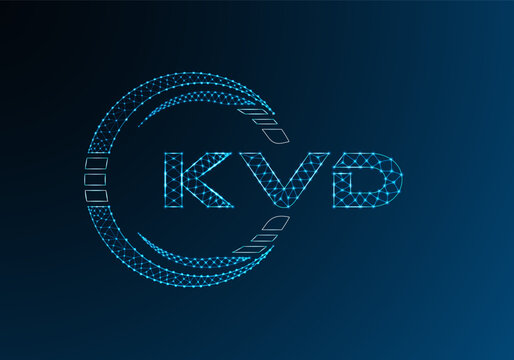 KVD low poly letter logo vector design. KVD lower poly logo design. Low poly logo.