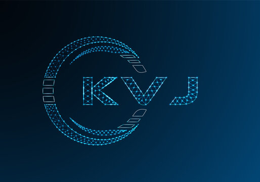 KVJ low poly letter logo vector design. KVJ lower poly logo design. Low poly logo.