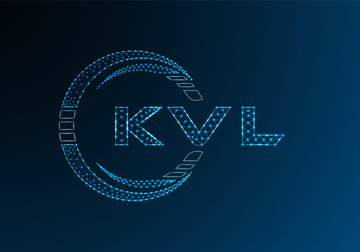 KVL low poly letter logo vector design. KVL lower poly logo design. Low poly logo.