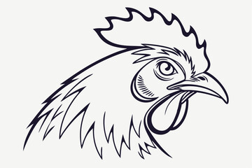 Farm Animal Silhouette – Chicken Head Vector