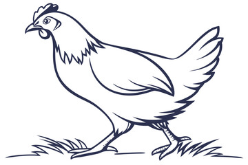 Minimalist Hen Silhouette Design