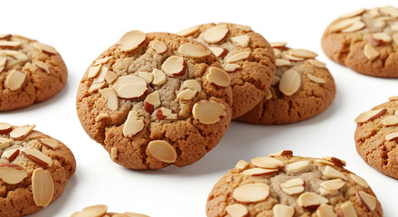 Almond cookies isolated on white