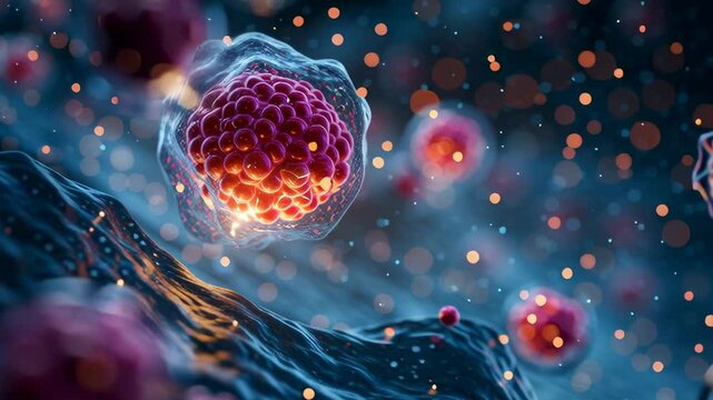 Detailed view of vibrant microscopic cells.