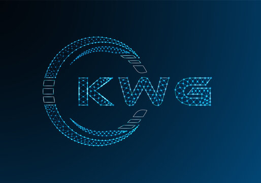 KWG low poly letter logo vector design. KWG lower poly logo design. Low poly logo.
