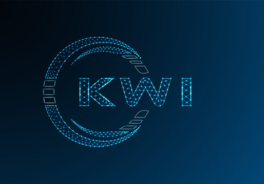 KWI low poly letter logo vector design. KWI lower poly logo design. Low poly logo.