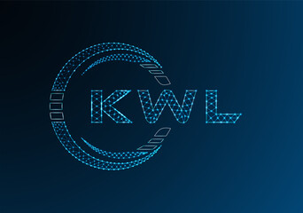 KWL low poly letter logo vector design. KWL lower poly logo design. Low poly logo.
