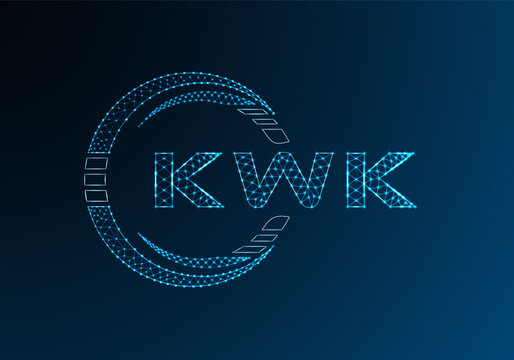 KWK low poly letter logo vector design. KWK lower poly logo design. Low poly logo.