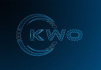 KWO low poly letter logo vector design. KWO lower poly logo design. Low poly logo.