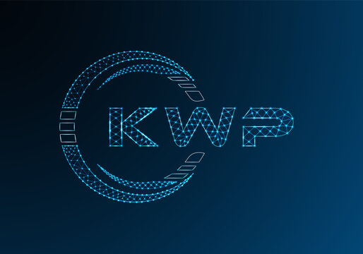 KWP low poly letter logo vector design. KWP lower poly logo design. Low poly logo.