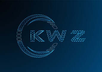 KWZ low poly letter logo vector design. KWZ lower poly logo design. Low poly logo.
