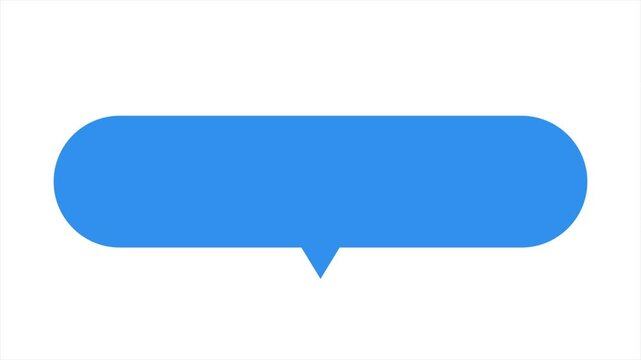 Animated Blue Speech Bubble Isolated on White Screen