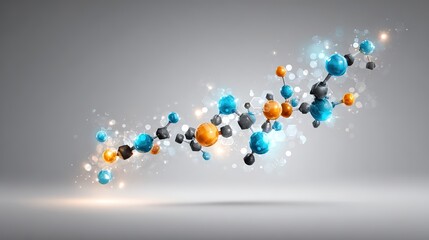 Abstract blue molecular structure in sci-fi style, symbolizing futuristic scientific exploration