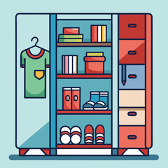 vector illustration of a wardrobe