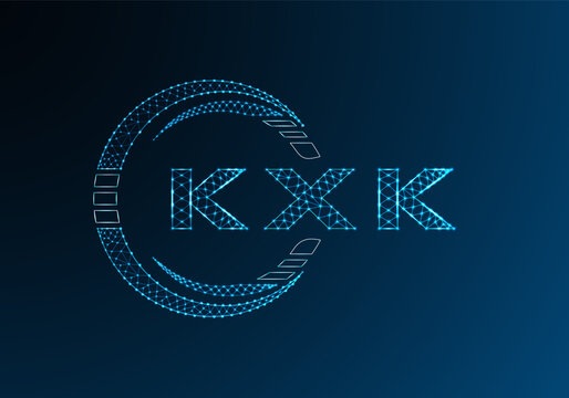 KXK low poly letter logo vector design. KXK lower poly logo design. Low poly logo.