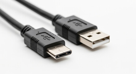 usb cable on white background