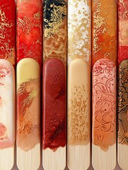Colorful array of gourmet ice creams displayed.