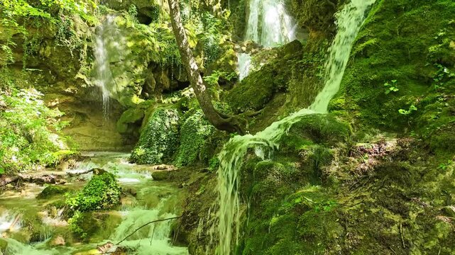 Bachkovo waterfalls cascade in Rhodopes Mountain, Plovdiv region, Bulgaria