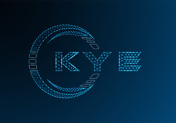 KYE low poly letter logo vector design. KYE lower poly logo design. Low poly logo.