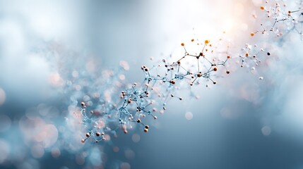 Abstract blue molecular structure in sci-fi style, symbolizing futuristic scientific exploration