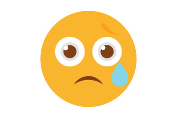 sad emoji tear drop crying face design