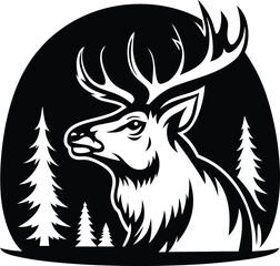 silhouettes of animals: men, fox, goat, turkey, hippo, crab, deer, cycling, birds