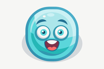 surprised face rounded frosted glass border