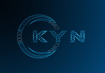 KYN low poly letter logo vector design. KYN lower poly logo design. Low poly logo.