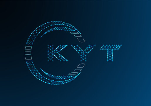 KYT low poly letter logo vector design. KYT lower poly logo design. Low poly logo.