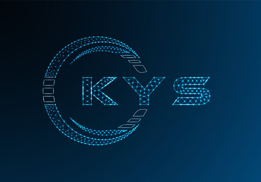 KYS low poly letter logo vector design. KYS lower poly logo design. Low poly logo.